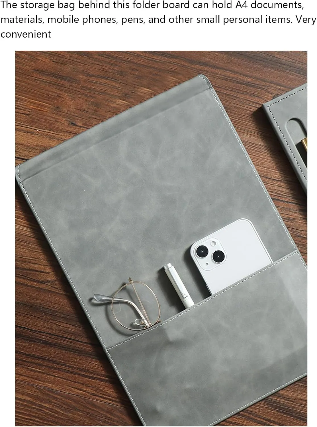 Leather Clipboard Folder, Binder Clipboard, Business Portfolio with Pen Holder, A4 File & Document Sleeve