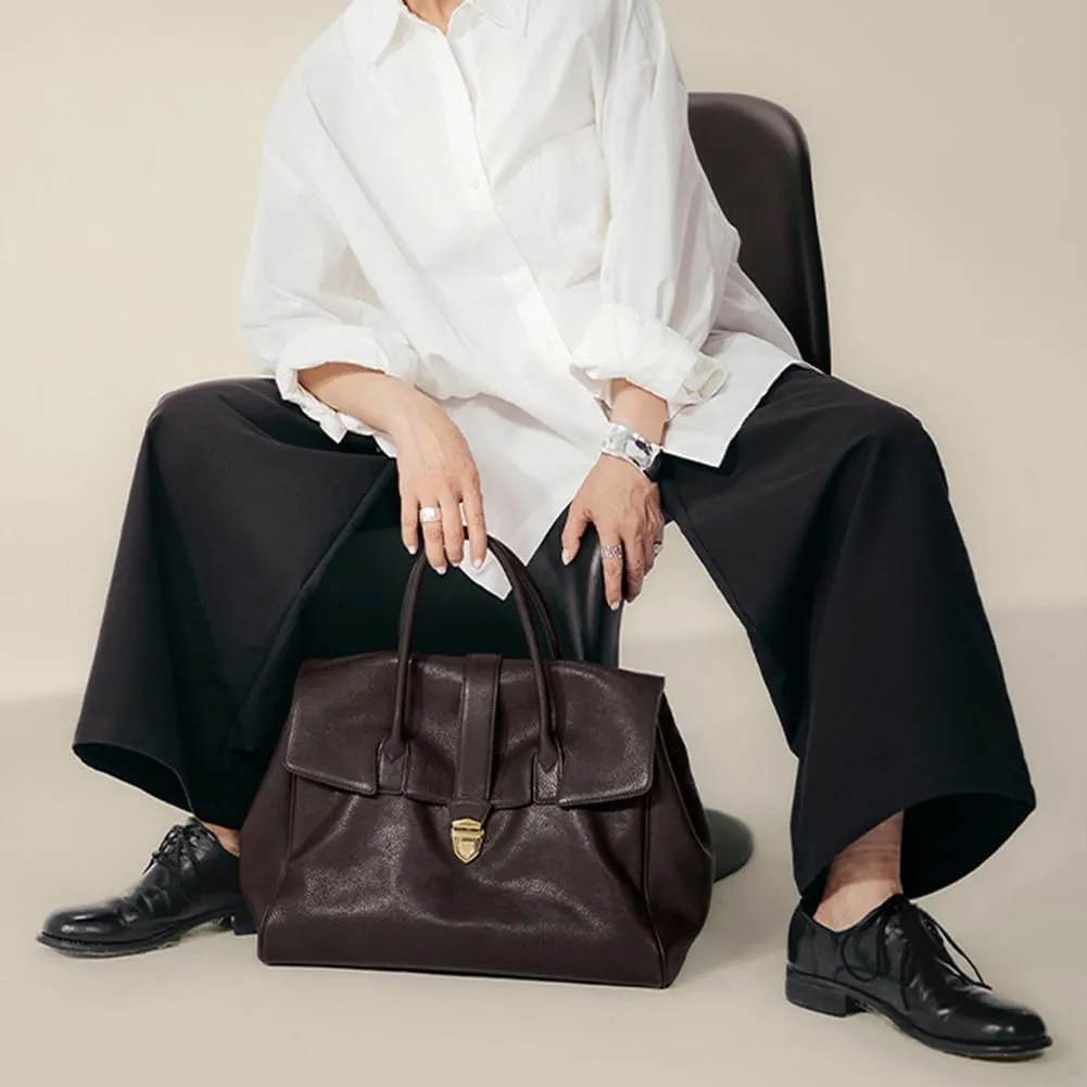 Leather Tote Bag for Women,Luxury Designer Handbags Large Capacity Work Tote Bag Trendy Clutch Purse With Top-handle