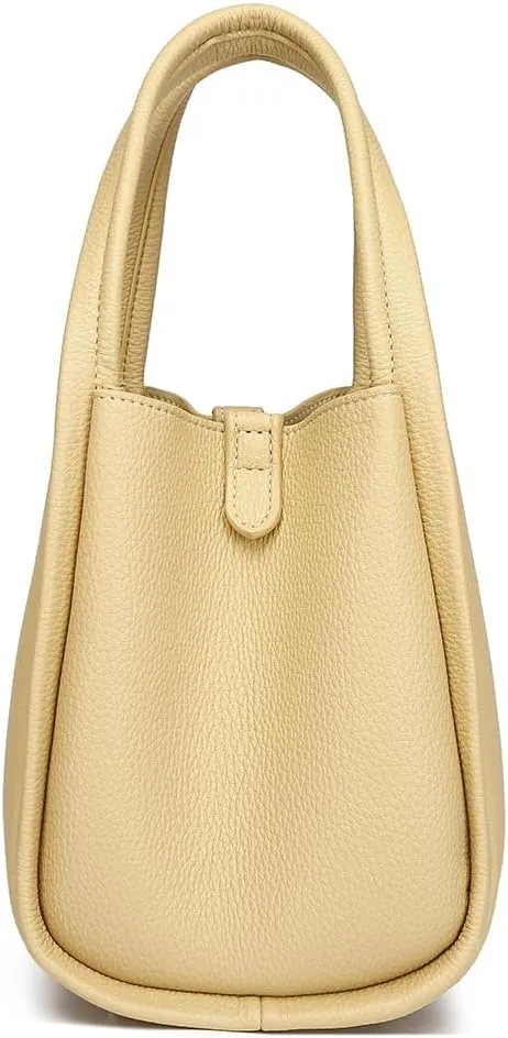 Leather Tote Bag Slouchy Handbag with Zipper Stylish for Women's