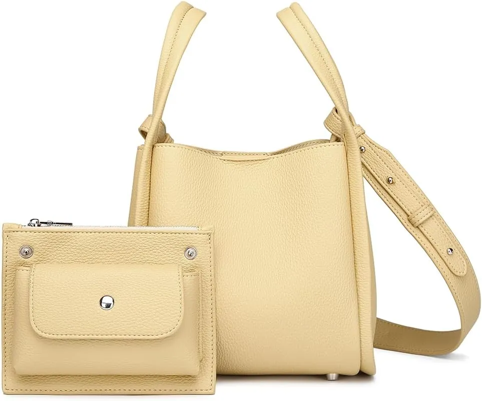 Leather Tote Bag Slouchy Handbag with Zipper Stylish for Women's