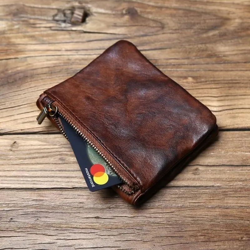 Leather Wallet Pu Leather Women's Wallet Retro Short Zipper Purse Clutch for Girls Large Capacity Fashion Coin Pocket Card Holder Large Capacity (Bk,9.5x11.5cm)
