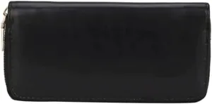 Leather Wallet Women's Pu Leather Wallet Fashion Solid Long Zipper Purse Clutch for Girls Ladies Large Capacity Coin Pocket Clutch Large Capacity (Bk,9.5x19cm)