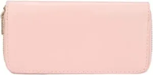Leather Wallet Women's Pu Leather Wallet Fashion Solid Long Zipper Purse Clutch for Girls Ladies Large Capacity Coin Pocket Clutch Large Capacity (Pk,9.5x19cm)