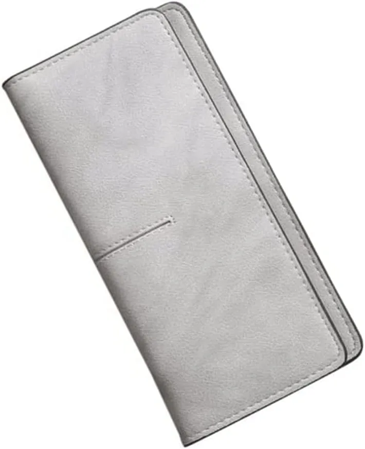 Leather Wallet Women's Pu Leather Wallet Simple Fashion Casual Long Zipper Purse Clutch for Girls Large Capacity Bi-fold Clutch Coin Pocket Large Capacity (Wh,9.5x19cm)