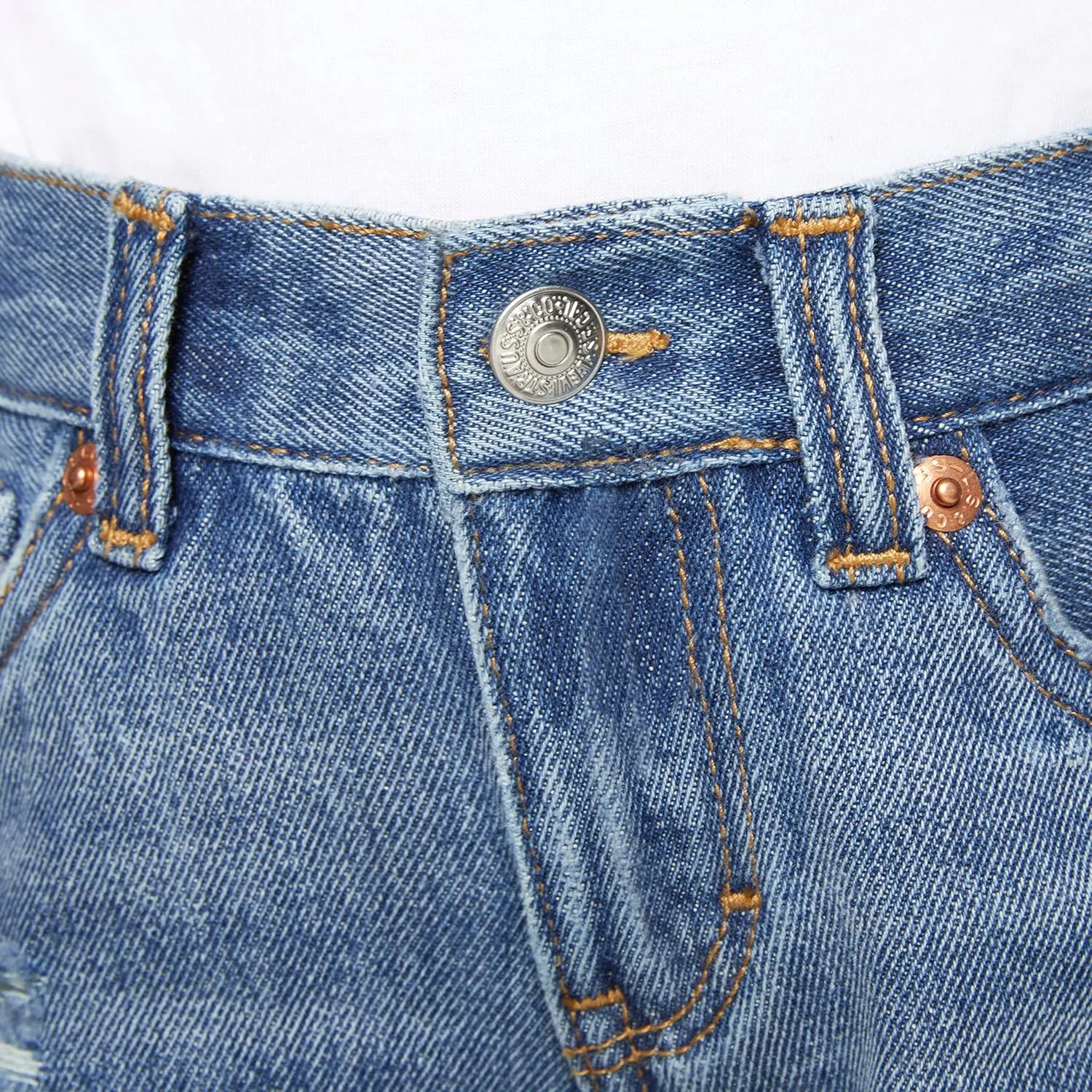 Levi's Girls' Girlfriend Fit Denim Shorty Shorts