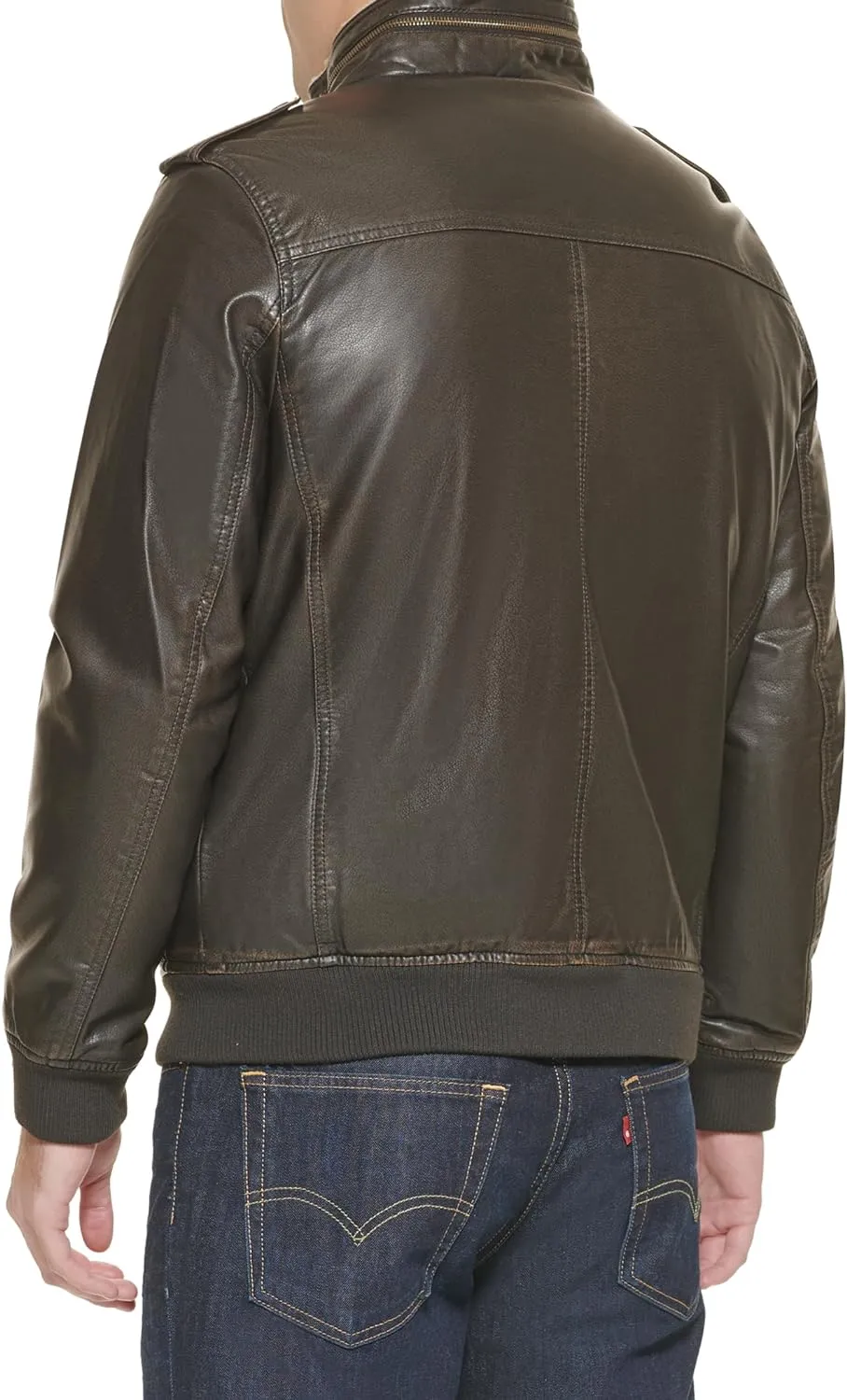 Levi's Mens Faux Leather Aviator Bomber Jacket (Regular & Big & Tall Sizes)