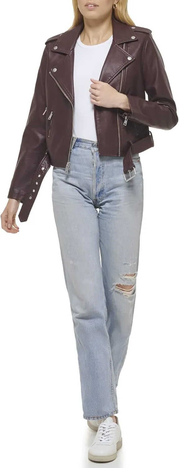 Levi's Women's Belted Faux Leather Moto Jacket (Regular & Plus Size)