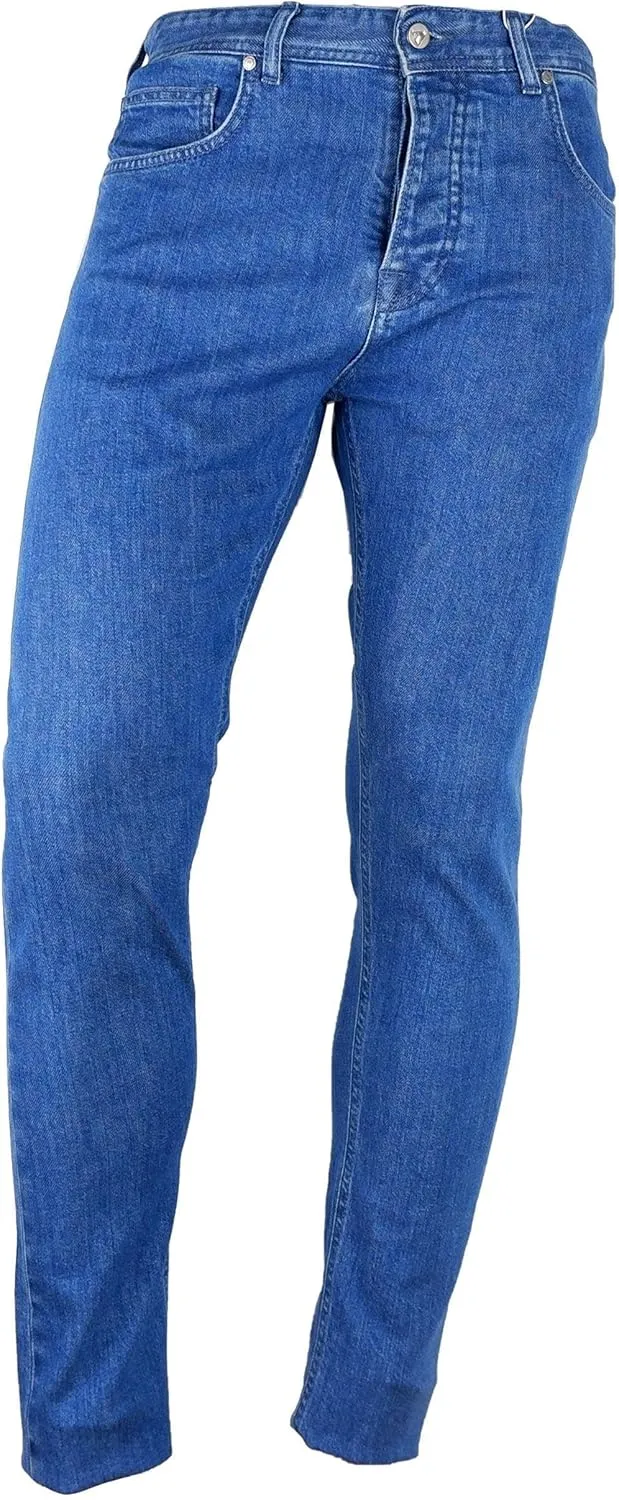 Light Blue Cotton Men Men's Jeans