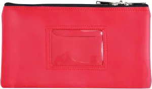 Lockable Bank Deposit Bag with Upgraded Zipper, Multi-Purpose Storage Zipper Pouch (Red)