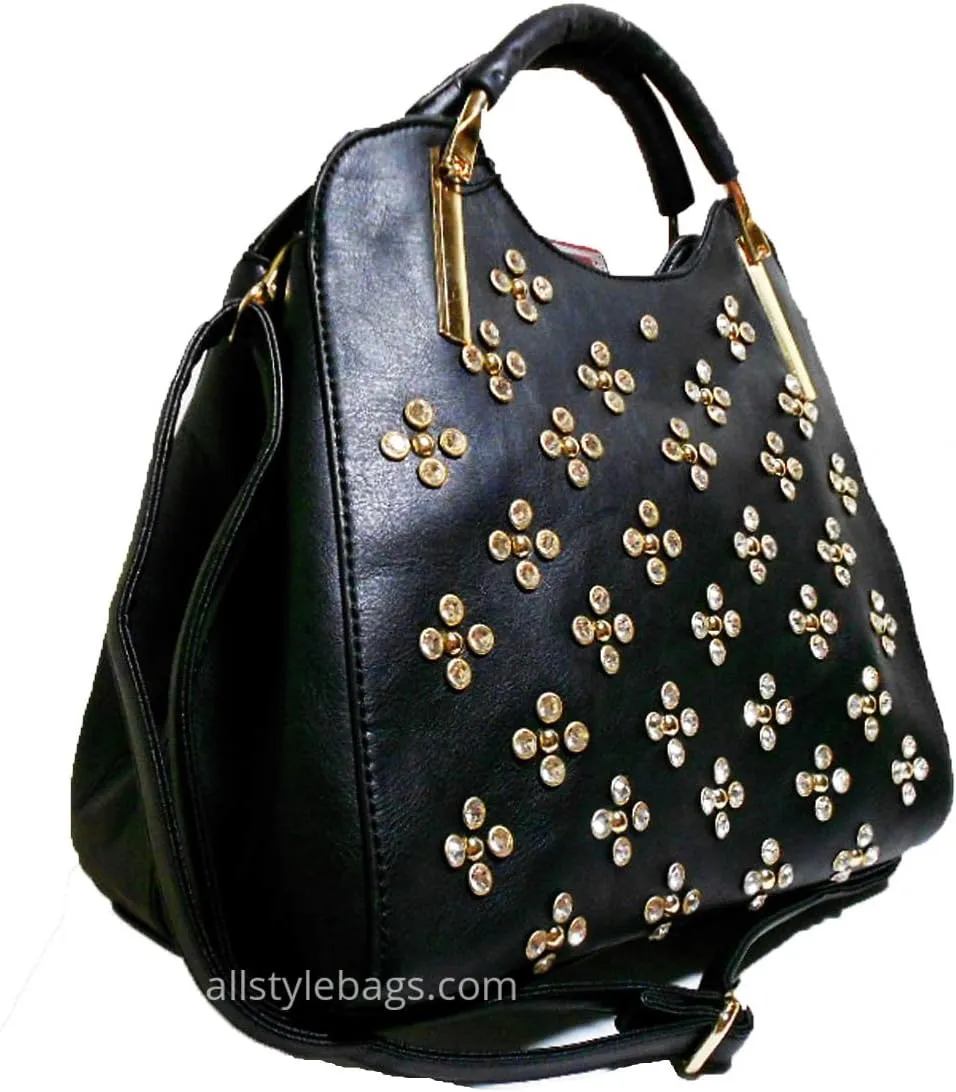 LOEM Designer inspire bling Rhinestone Shoulder bag handbag pebbled purse