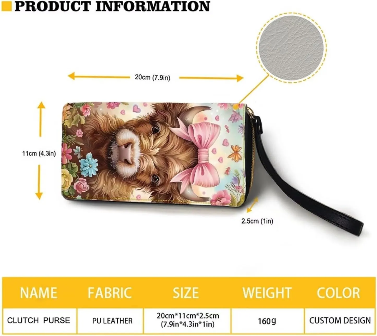 Long Wallet for Women Zipper Around Purse Large Capacity Clutch Bag Pouch PU Leather