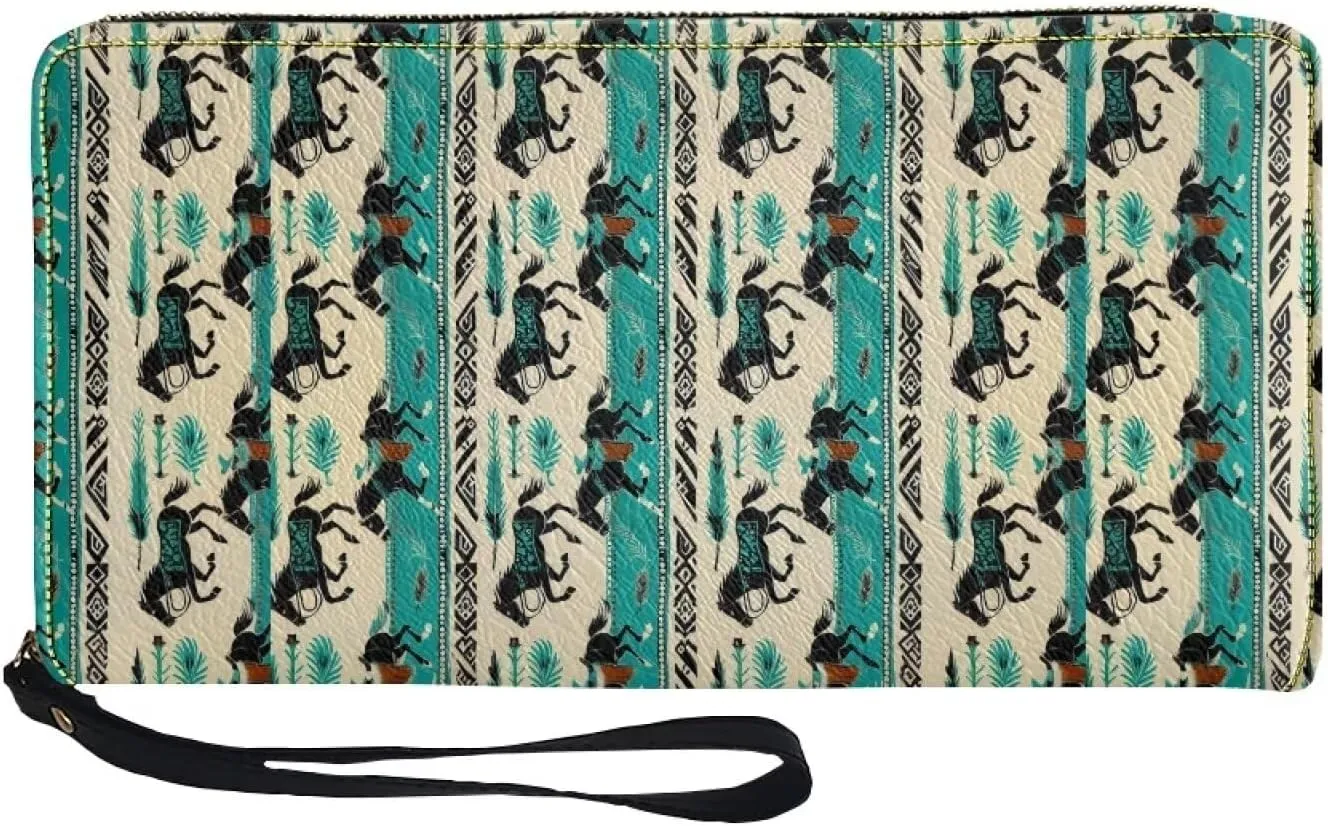 Long Wallet for Women Zipper Around Purse Large Capacity Clutch Bag Pouch PU Leather