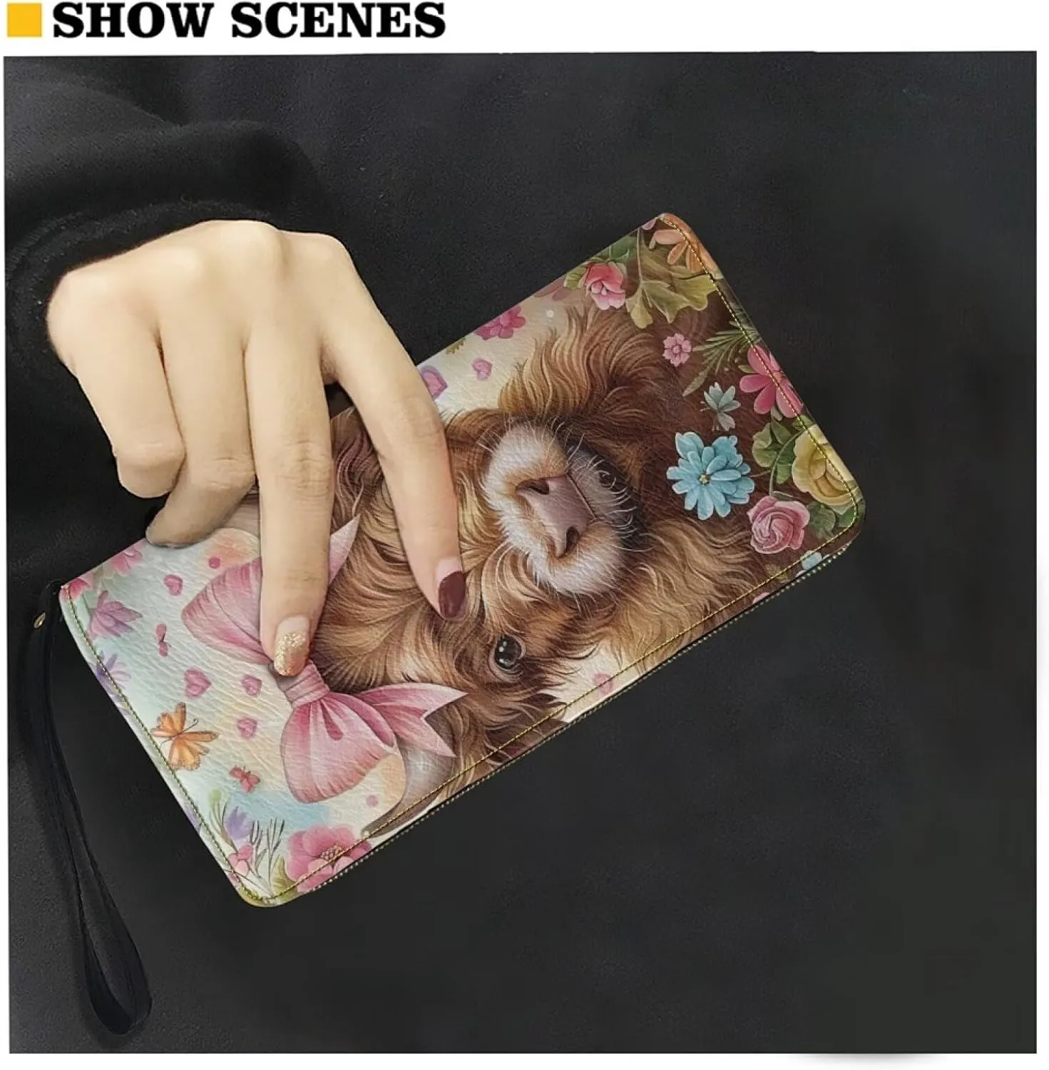 Long Wallet for Women Zipper Around Purse Large Capacity Clutch Bag Pouch PU Leather
