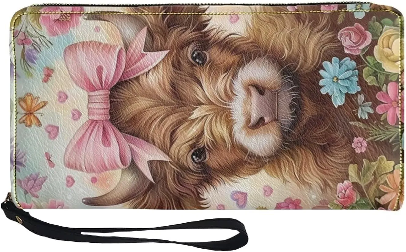 Long Wallet for Women Zipper Around Purse Large Capacity Clutch Bag Pouch PU Leather