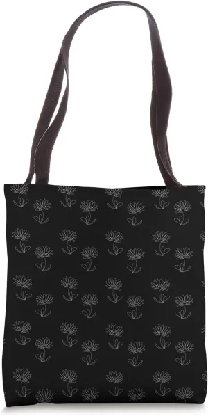 Lovely Daisy Flower White Contour Flowers Lovers Tote Bag