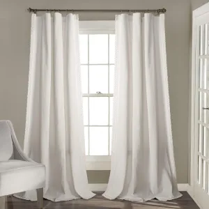 Lush Decor Rosalie Light Filtering Window Curtain Panel Set- Pair- Vintage Farmhouse & French Country Style Curtains - Timeless Dreamy Drape - Romantic Lace Trim - 54" W x 84" L, White