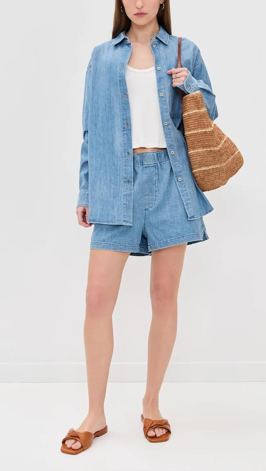 Madewell Women's Denim Pull-On Shorts in Marnie Wash