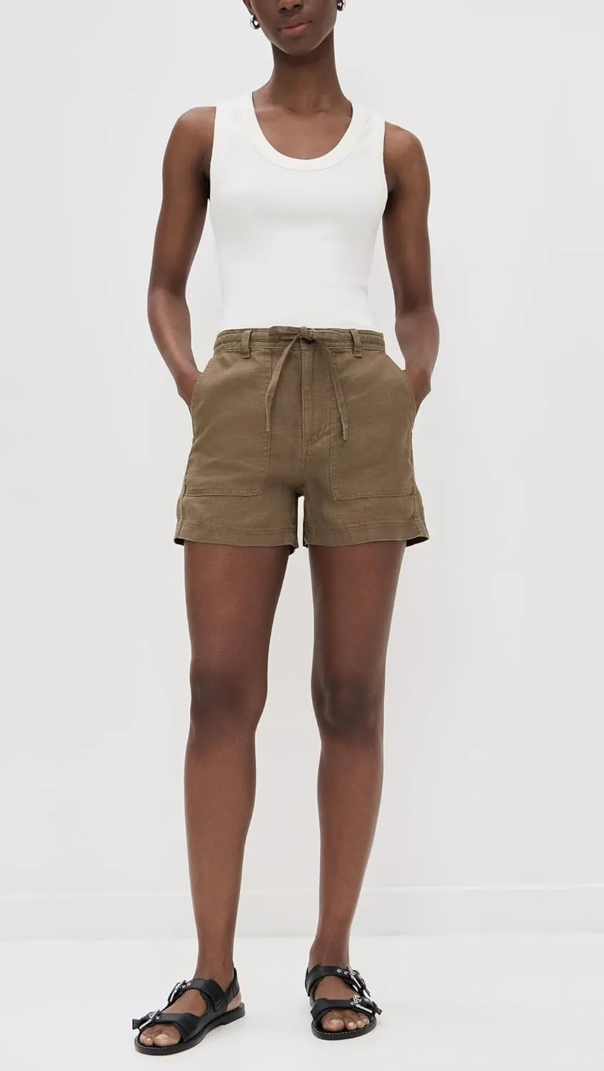 Madewell Women's Linen Pull-On Drawstring Shorts