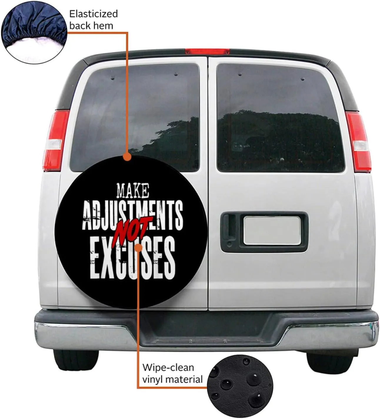 Make Adjustments Not Excuses for Trailer RV SUV Truck Camper Travel Trailers Accessories 16 inch