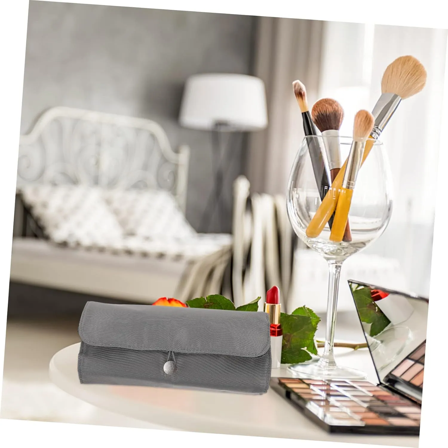 Make up Box Toiletry Bag Travel Pouch Makeup Brush Bag Makeup Brush Pouch Compact Organizer for Travel Gray