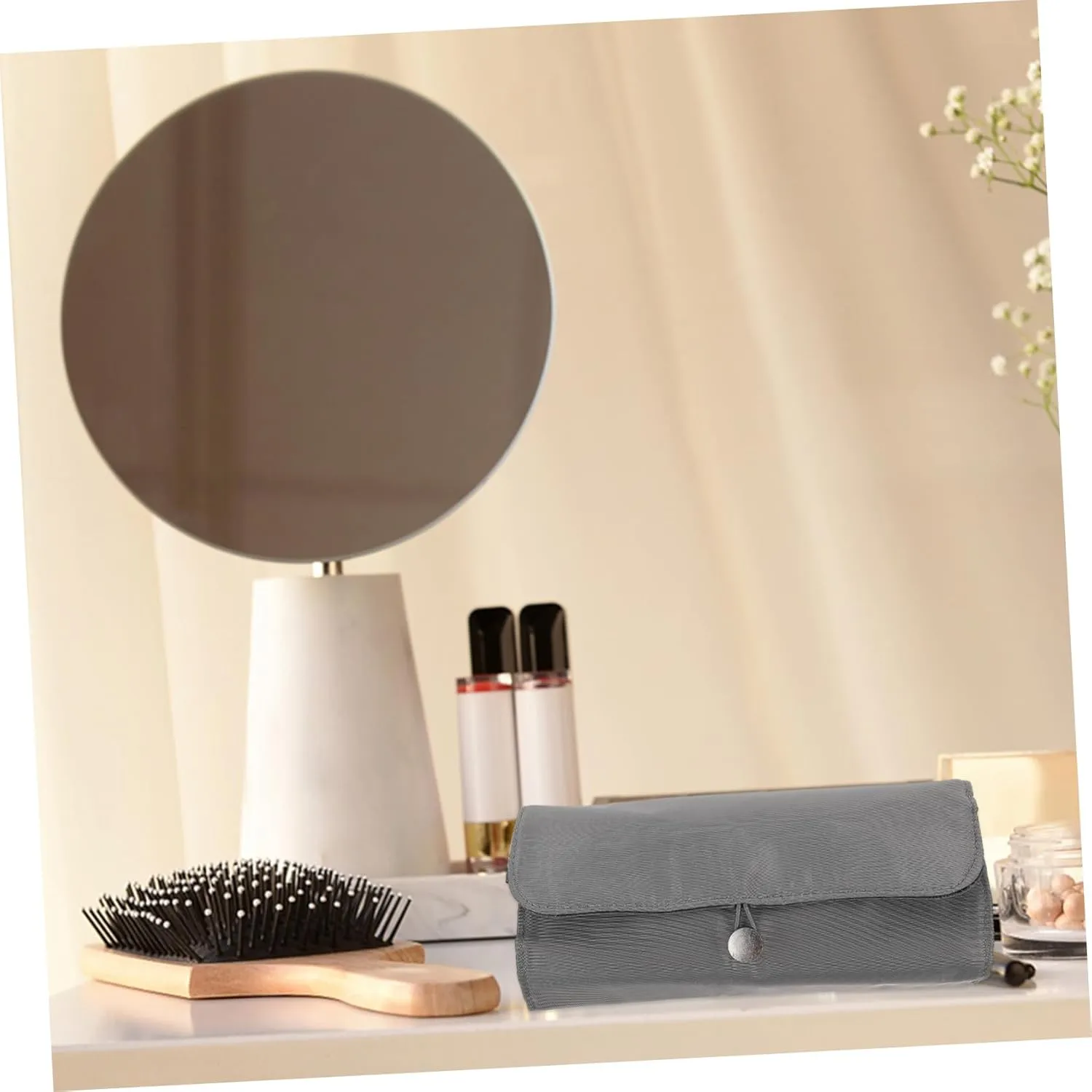 Make up Box Toiletry Bag Travel Pouch Makeup Brush Bag Makeup Brush Pouch Compact Organizer for Travel Gray