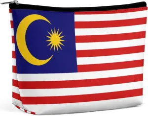 Malaysia Flag Travel-Friendly Cosmetic Bag Zipper Makeup Organizer Pouch for Women