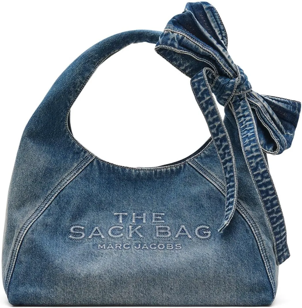 Marc Jacobs The Bow Denim Sack Bag, Medium Wash Indigo