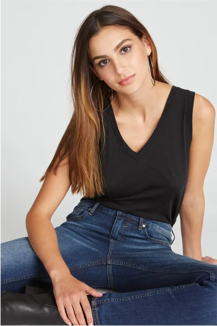 Marley Mid Rise Skinny - Destructed Dark Wash