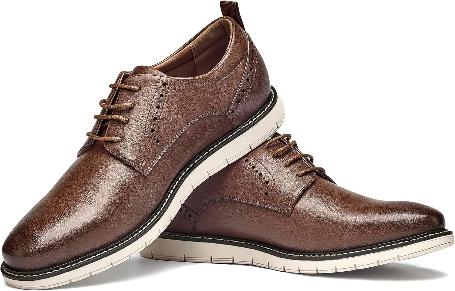 Men's Casual Oxfords Plain Toe Business Formal Dress Shoes Brown Black