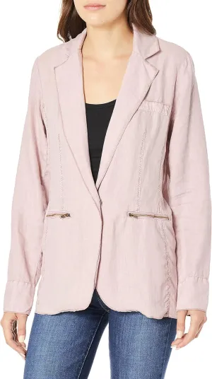 Michael Stars Women's Woven Linen Deconstructed Blazer, Tickle, XS