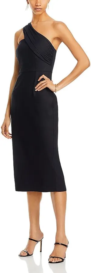 MILLY Womens Linen Blend Below Knee Midi Dress