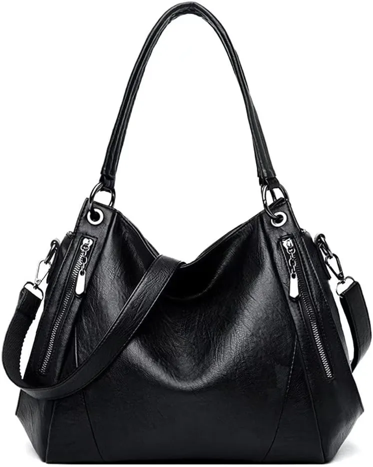 Mudono Top Handle Handbag for Women Large Capacity Tote Bag Leather Shoulder Bag Retro Crossbody Bag Satchel