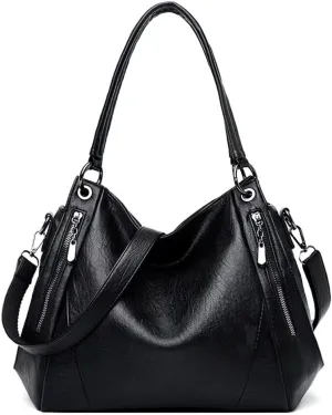 Mudono Top Handle Handbag for Women Large Capacity Tote Bag Leather Shoulder Bag Retro Crossbody Bag Satchel