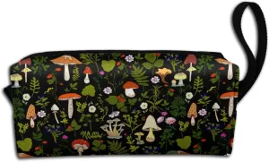 Mushrooms Nature Makeup Bag For Women, Portable Cosmetic Bag Zipper Pouch Travel Toiletry Organizer Bag