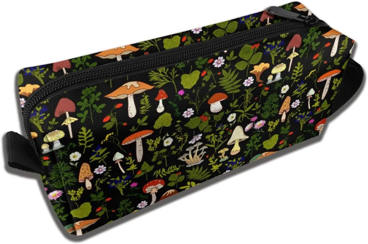 Mushrooms Nature Makeup Bag For Women, Portable Cosmetic Bag Zipper Pouch Travel Toiletry Organizer Bag