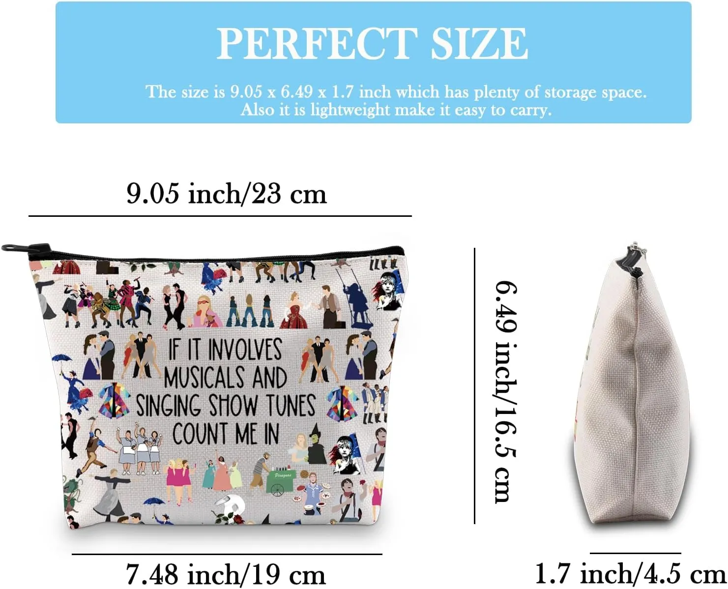 Musical Theater Gift If It Involves Musicals And Singing Count Me In Musical Makeup Bag (Involves Musicals Bag)