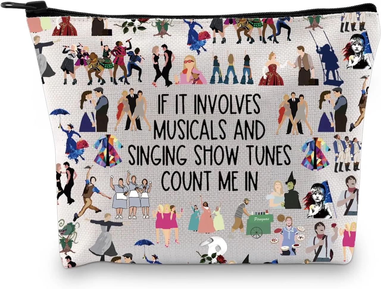 Musical Theater Gift If It Involves Musicals And Singing Count Me In Musical Makeup Bag (Involves Musicals Bag)