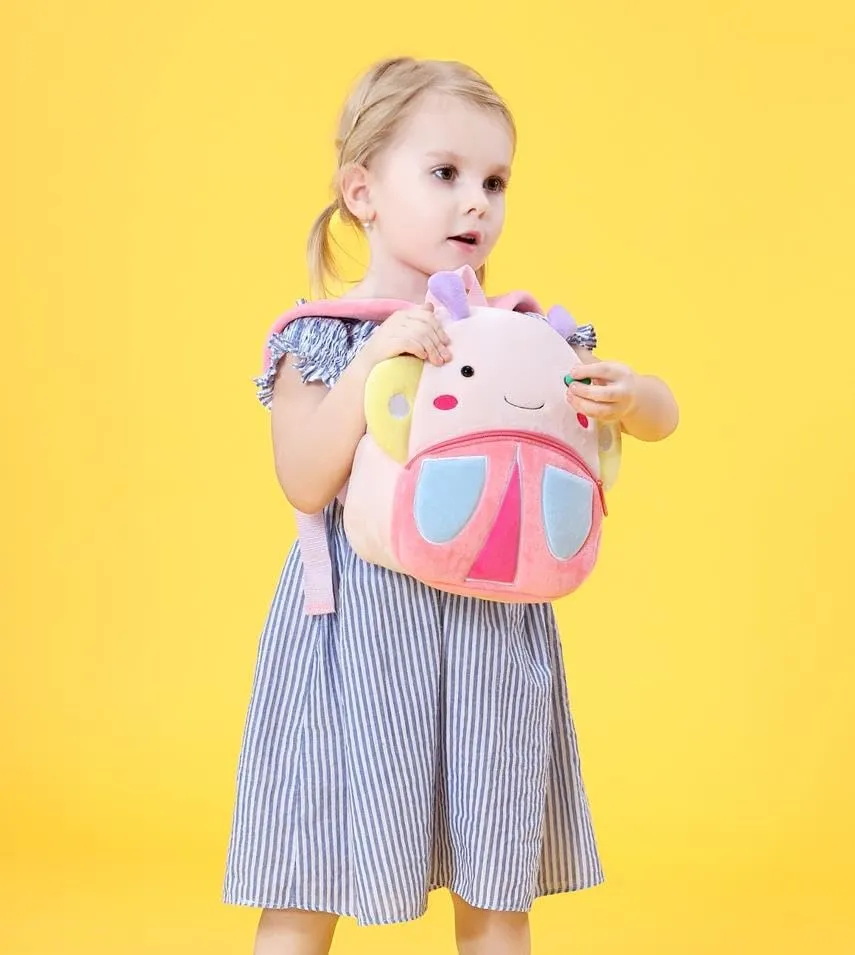 NICE CHOICE Cute Toddler Backpack Toddler Bag Plush Animal Cartoon Mini Travel Bag for Baby Girl Boy 2-6 Years(Colorful Butterfly)