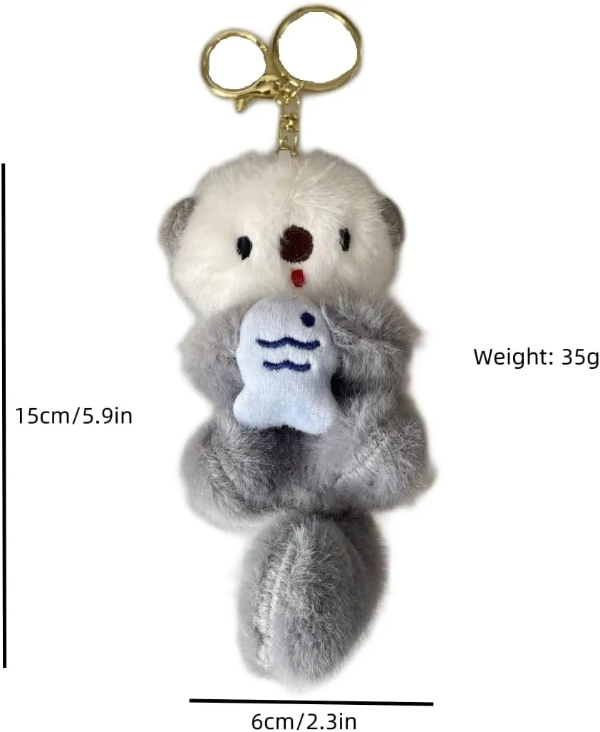 Otter Keychain Charm & Bag Charm - Adorable Keychain Ring for Bags Otter stuff - for Men Women Animal Lovers