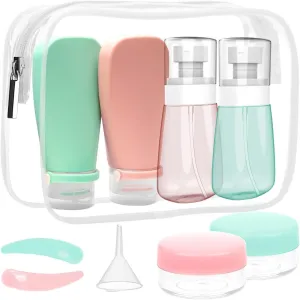 Pack of 9 Travel Bottle Set - TSA Approved Leakproof Toiletry Kit - Perfect For Travel, Toners, Skincare, and Cosmetics