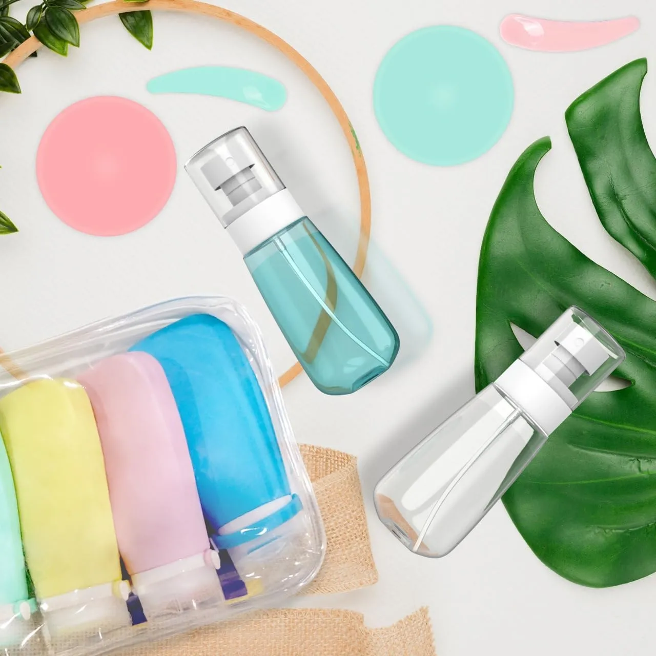 Pack of 9 Travel Bottle Set - TSA Approved Leakproof Toiletry Kit - Perfect For Travel, Toners, Skincare, and Cosmetics