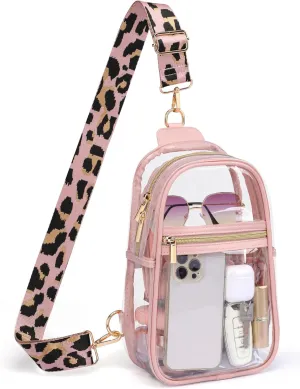 PACKISM Clear Bag for Stadium Events - Clear Sling Bag for Sport Concert, Clear Crossbody Bags for Women with Comfortable Strap