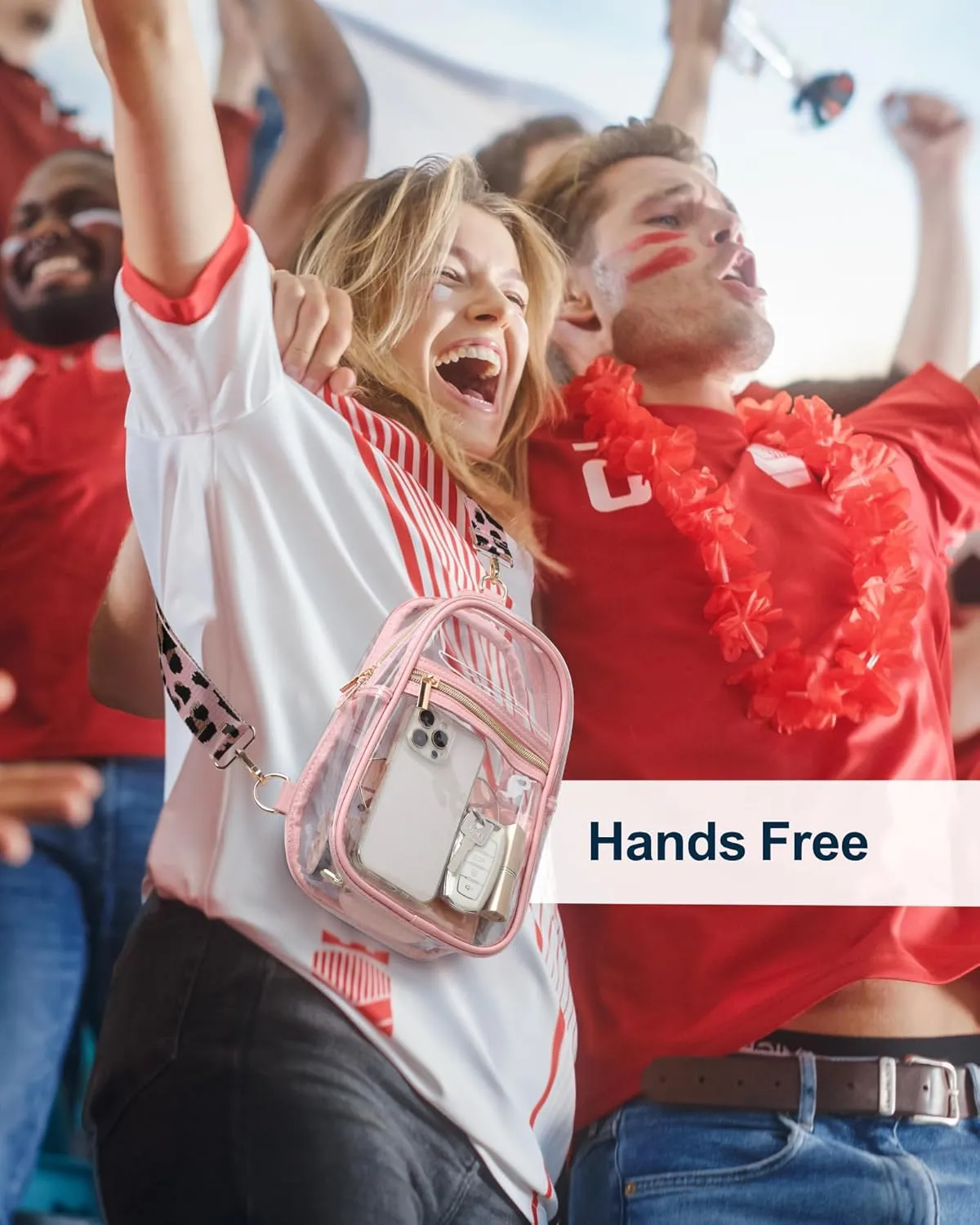PACKISM Clear Bag for Stadium Events - Clear Sling Bag for Sport Concert, Clear Crossbody Bags for Women with Comfortable Strap