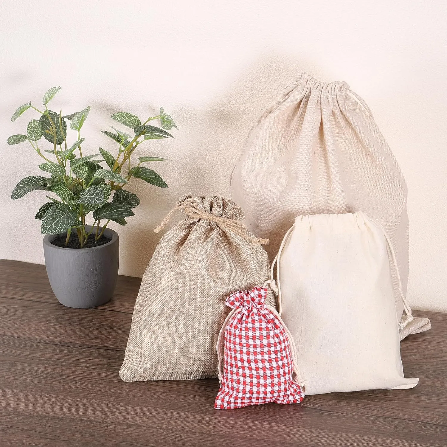 PATIKIL 10"x8" Coin Money Sacks Bag, 6 Pack Bank Deposit Change Transit Bags Cash Bag with Drawstring Currency Bags Gift Bag Style 1, Beige