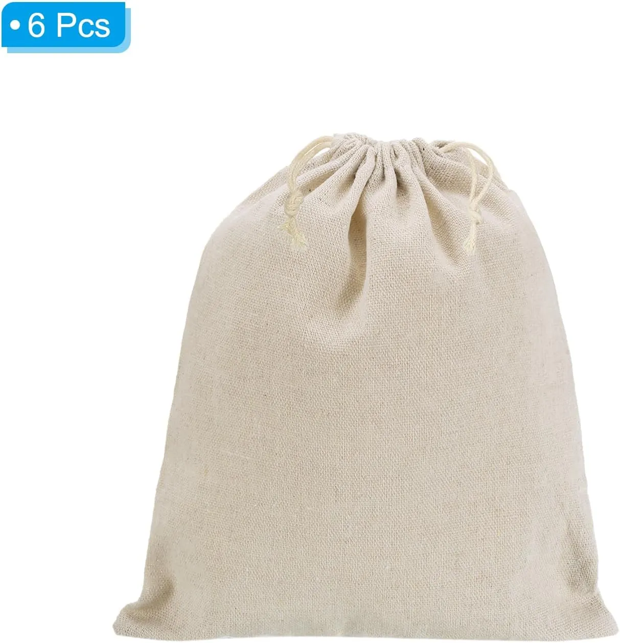 PATIKIL 10"x8" Coin Money Sacks Bag, 6 Pack Bank Deposit Change Transit Bags Cash Bag with Drawstring Currency Bags Gift Bag Style 1, Beige