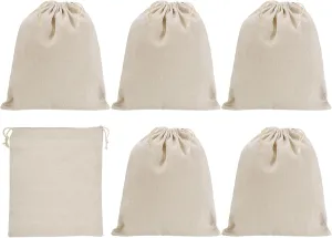 PATIKIL 10"x8" Coin Money Sacks Bag, 6 Pack Bank Deposit Change Transit Bags Cash Bag with Drawstring Currency Bags Gift Bag Style 1, Beige