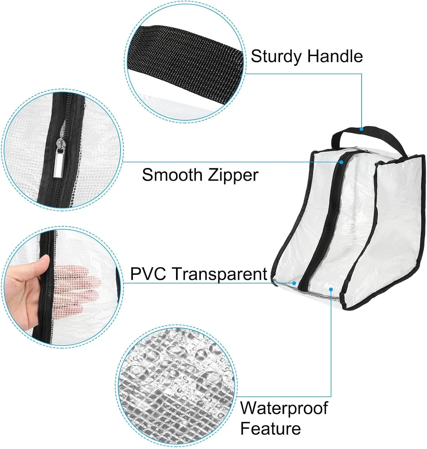 PATIKIL Boots Storage Bags, 2 Pack Waterproof Boots Protector Bag Short Boots Organizer Bags for Travel Daily Use, Black