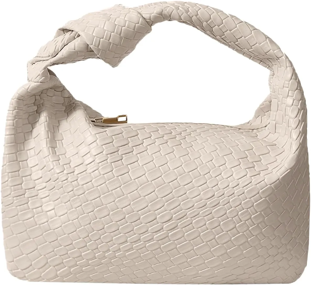 PHILOMENA Women's Knot Strap Leather Dumpling Handbags Zipper Hobo Clutch Purses