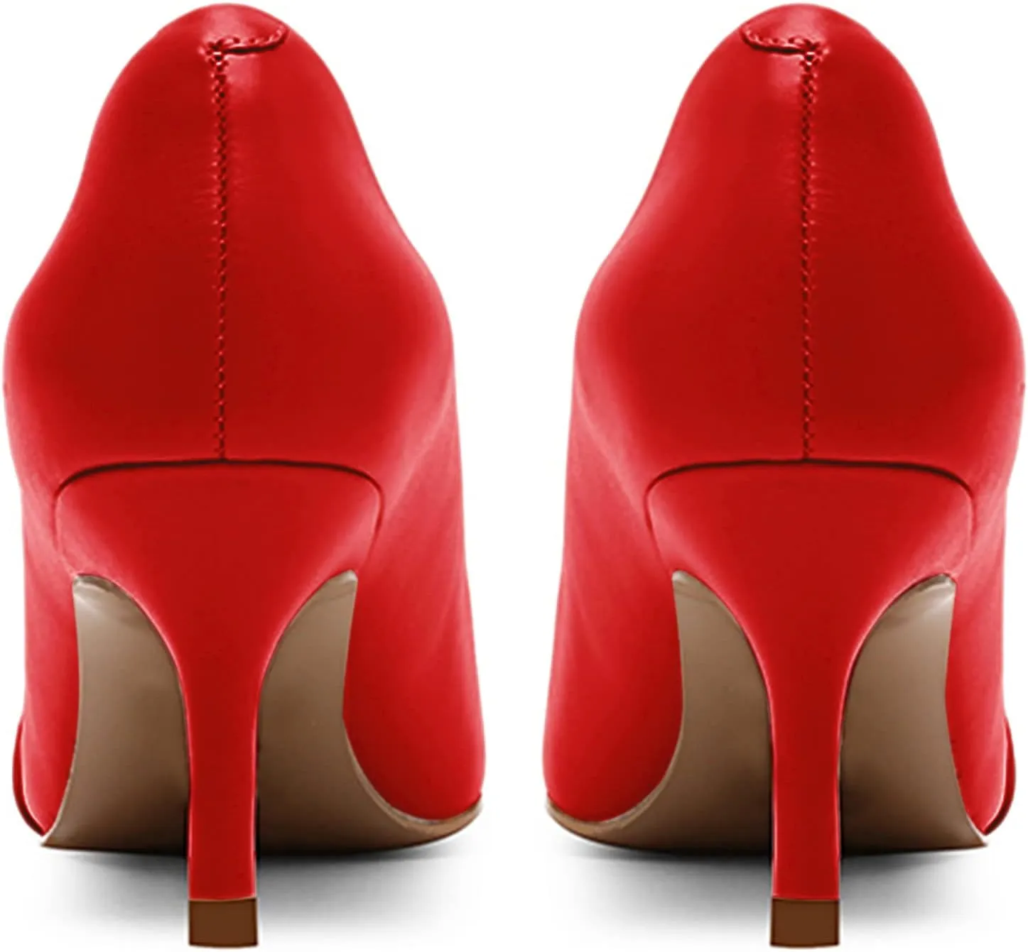 PiePieBuy Womens Pointed Toe Pumps Twist Knot Stiletto Mid Heel Faux Leather Dress Shoes