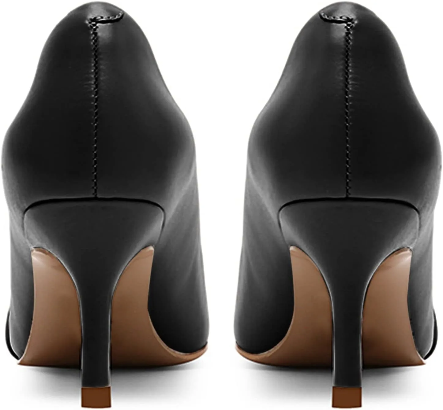 PiePieBuy Womens Pointed Toe Pumps Twist Knot Stiletto Mid Heel Faux Leather Dress Shoes